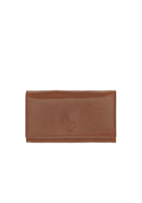 Portafoglio The Bridge donna organizzato in vera pelle colore cuoio