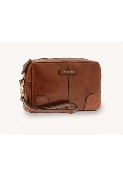 BORSELLO PIATTO UOMO THE BRIDGE CON TRACOLLA IN PELLE
