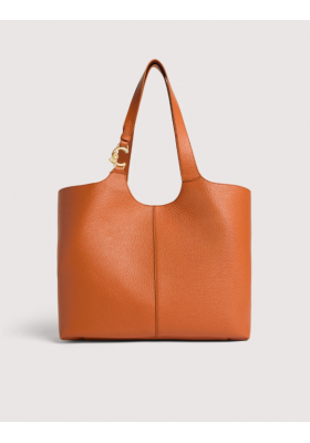 Borsa Coccinelle Liya de cuero genuino color rosado polvo