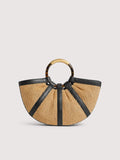 Borsa a mano COCCINELLE SHELL STRAW E1U5D180201 Natural/Noir