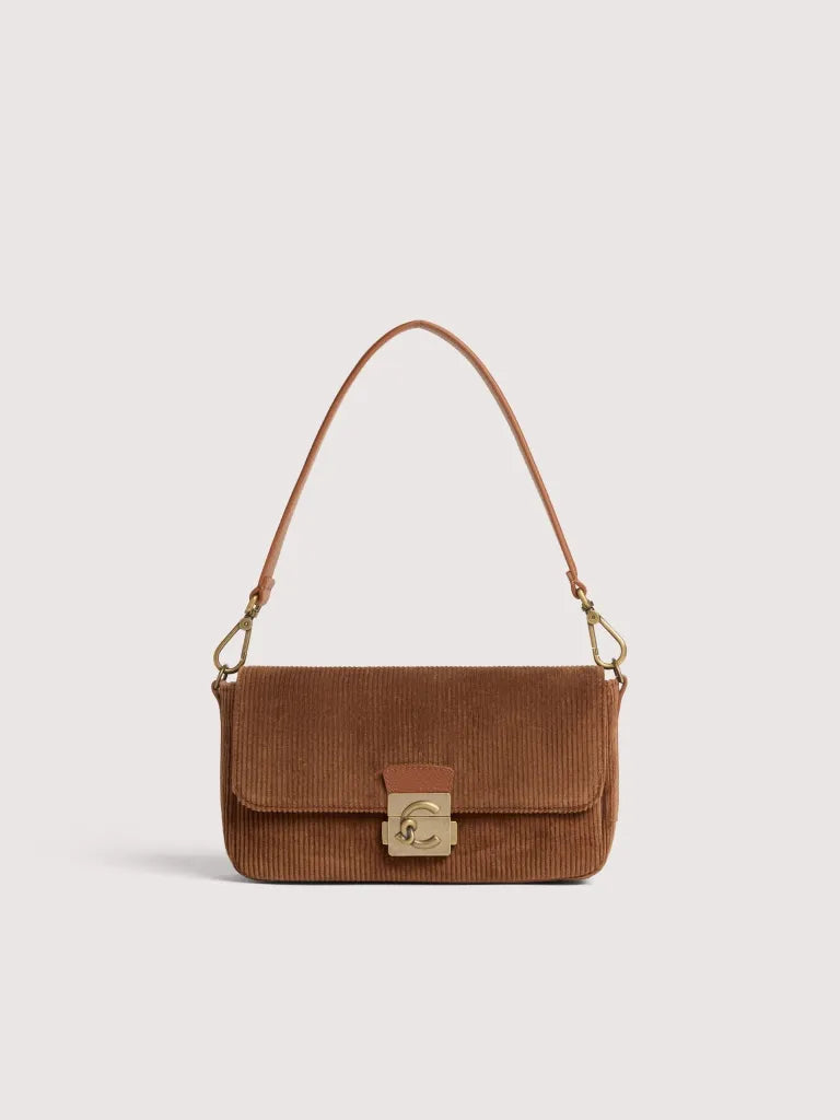 Borsa a spalla con tracolla COCCINELLE C-ME LOCK CORD Cognac