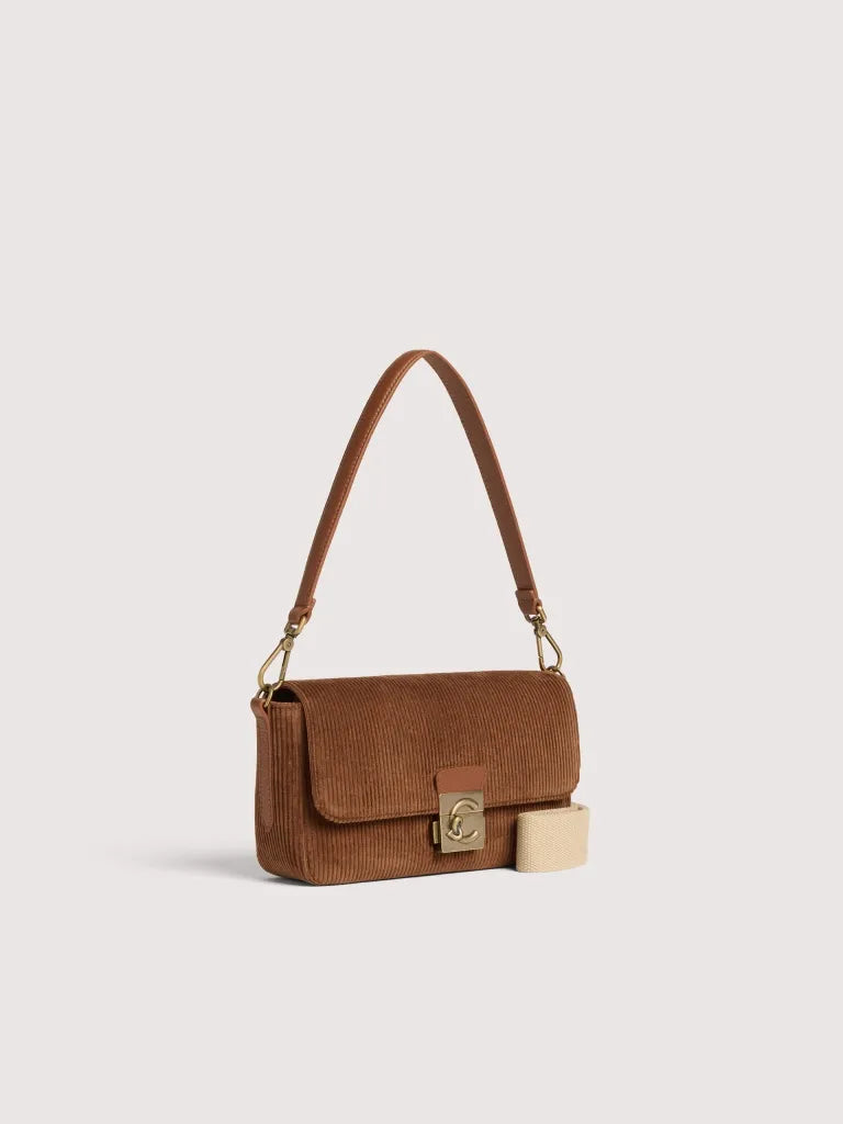 Borsa a spalla con tracolla COCCINELLE C-ME LOCK CORD Cognac