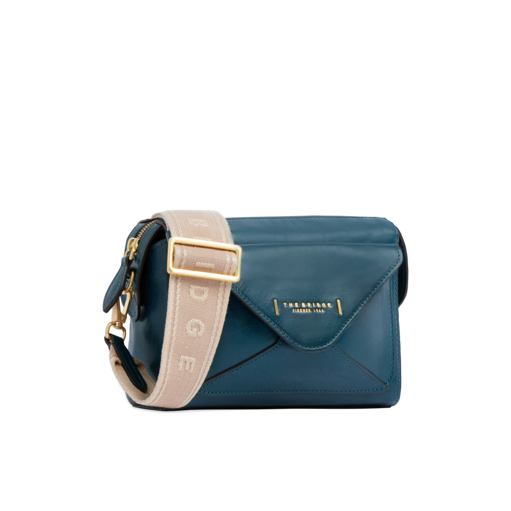 Borsa con doppia tracolla THE BRIDGE FRIDA 04290401 Petrolio