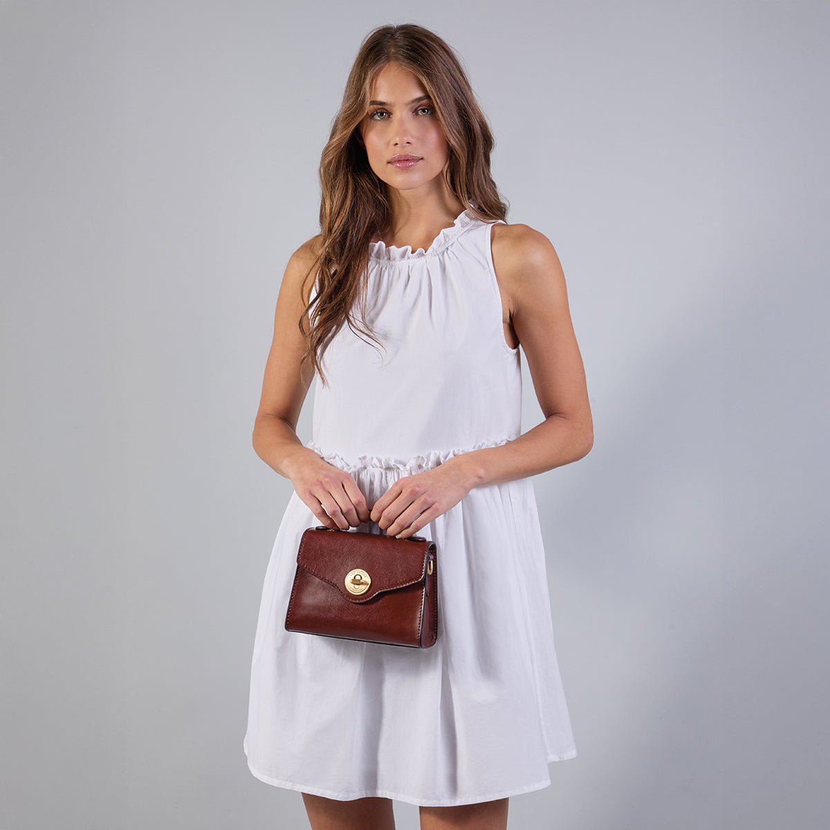 Borsa a mano con tracolla THE BRIDGE IRENE Cuoio