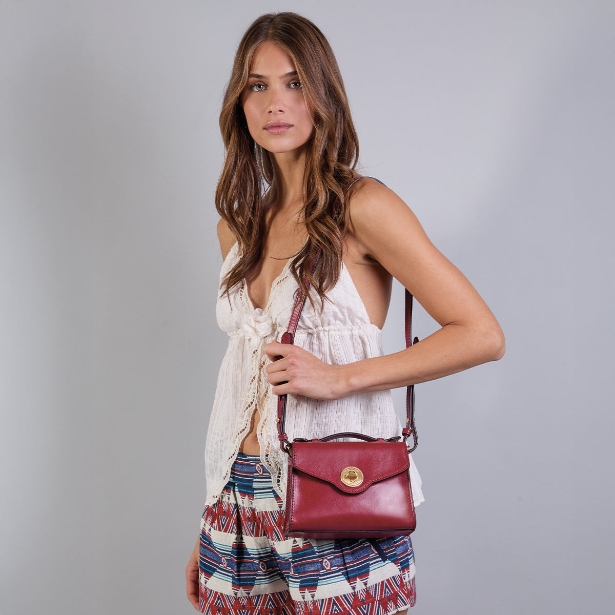Borsa a mano con tracolla THE BRIDGE IRENE 04520501 Mattone