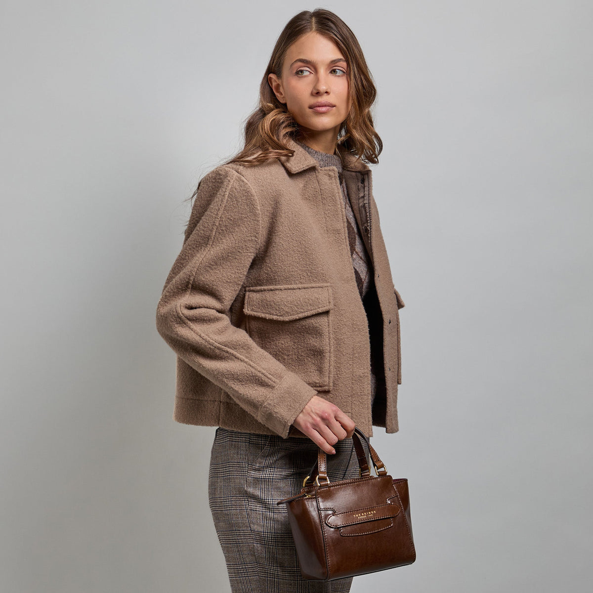 Borsa a mano con tracolla THE BRIDGE LUCREZIA Moka