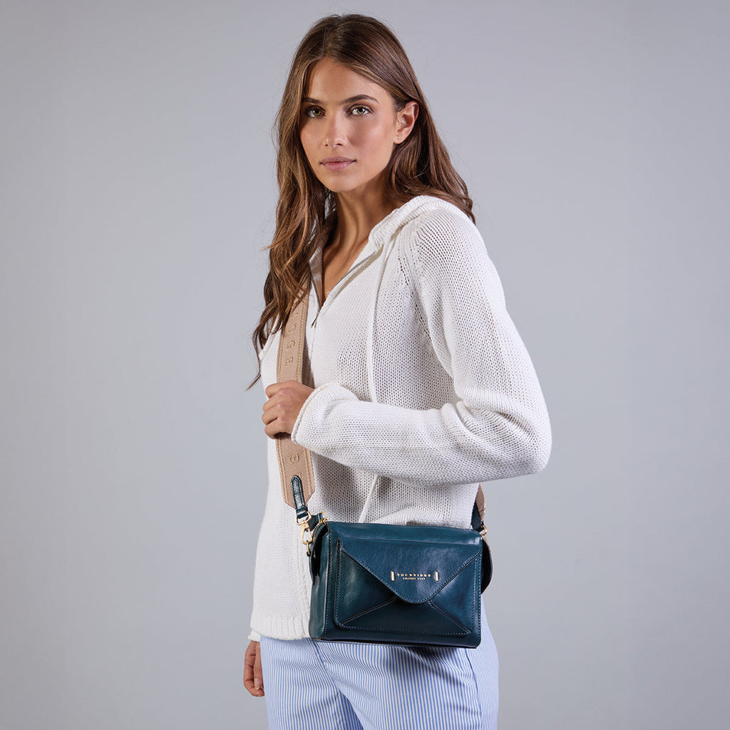 Borsa con doppia tracolla THE BRIDGE FRIDA 04290401 Petrolio