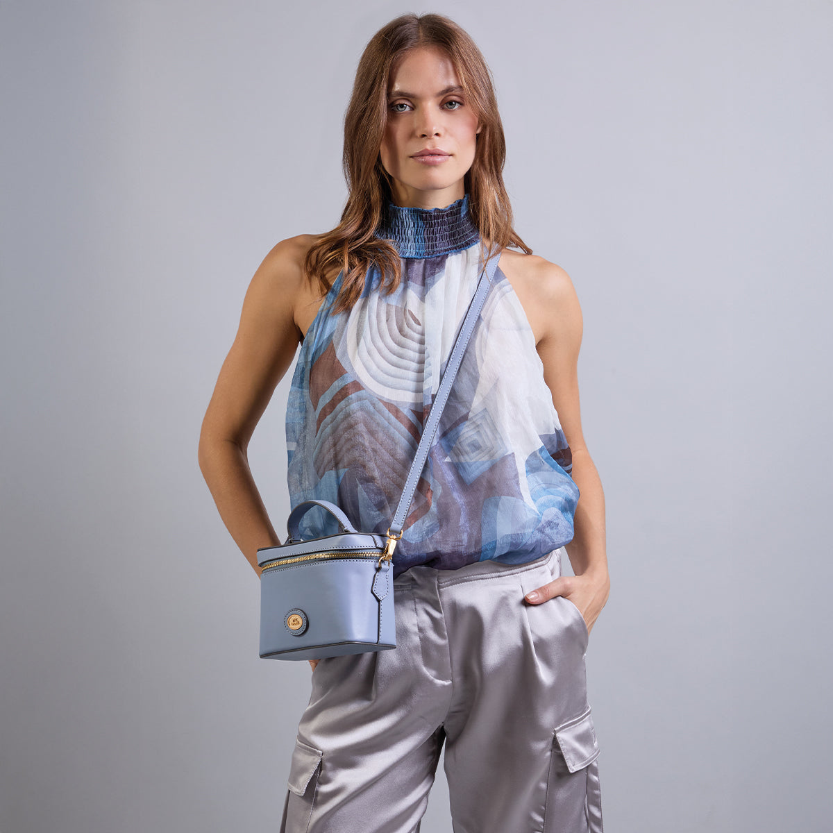 Bauletto con tracolla THE BRIDGE 04540601 Celeste