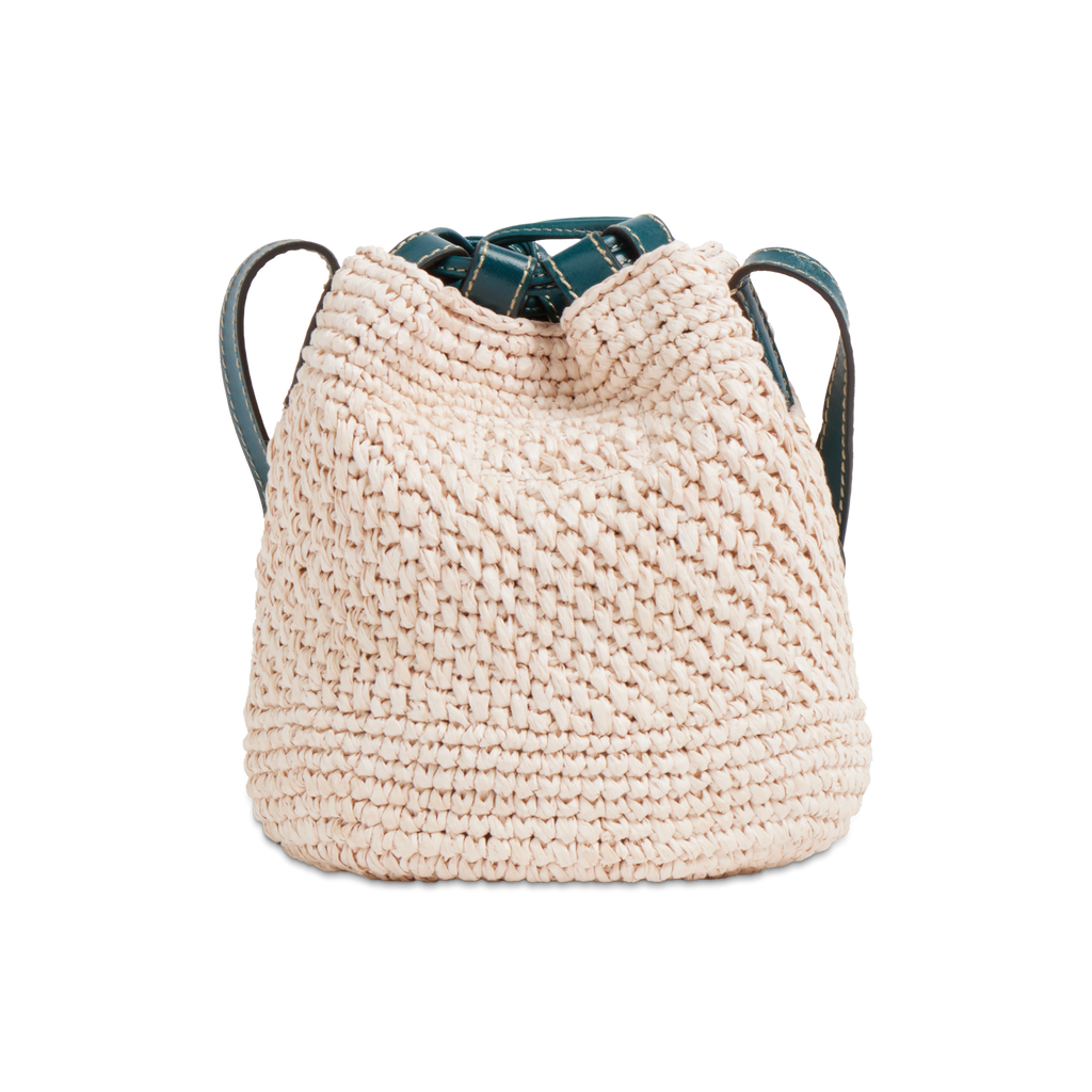 Borsa secchiello in paglia di Vienna THE BRIDGE LUNA 0411466U Blu