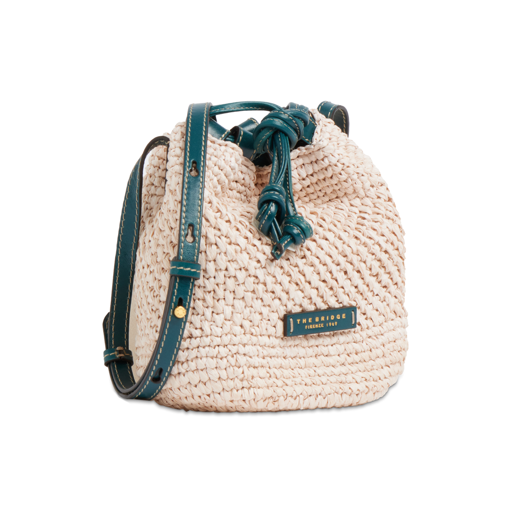Borsa secchiello in paglia di Vienna THE BRIDGE LUNA 0411466U Blu