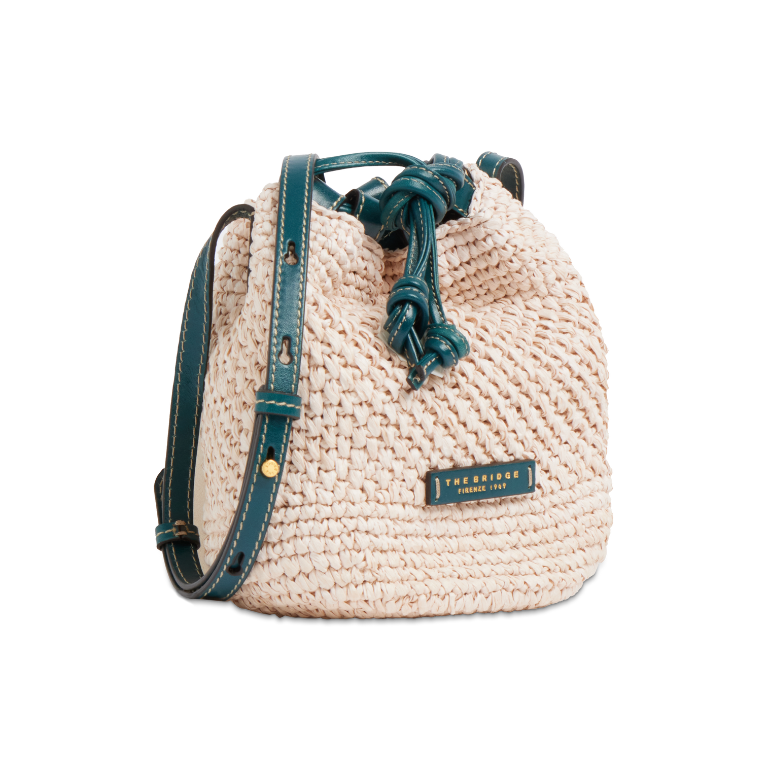 Borsa secchiello in paglia di Vienna THE BRIDGE LUNA 0411466U Blu