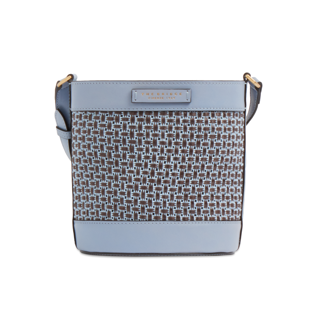 Borsa secchiello in rafia e cotone THE BRIDGE LUNA 041116KX Celeste