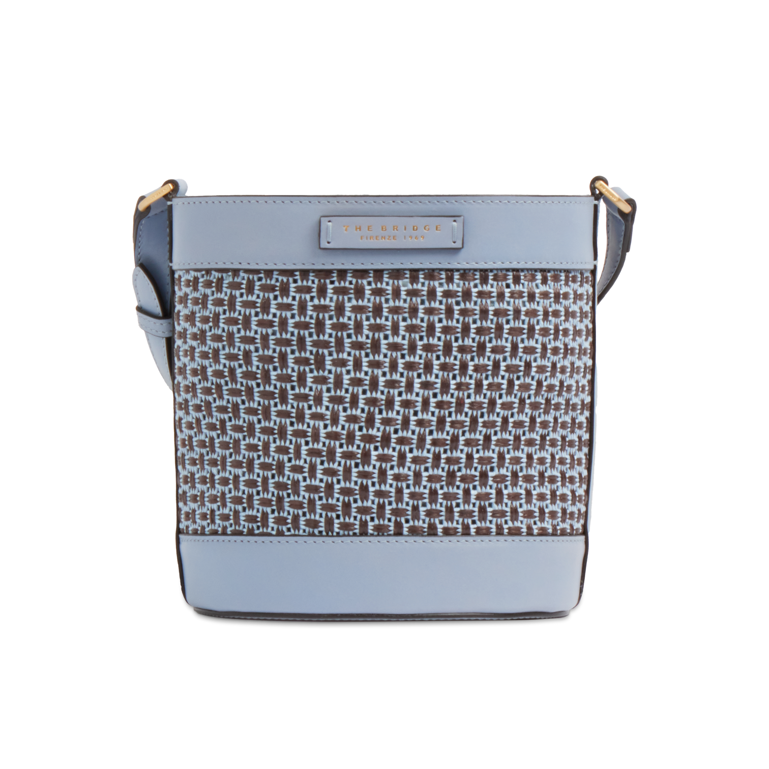 Borsa secchiello in rafia e cotone THE BRIDGE LUNA 041116KX Celeste