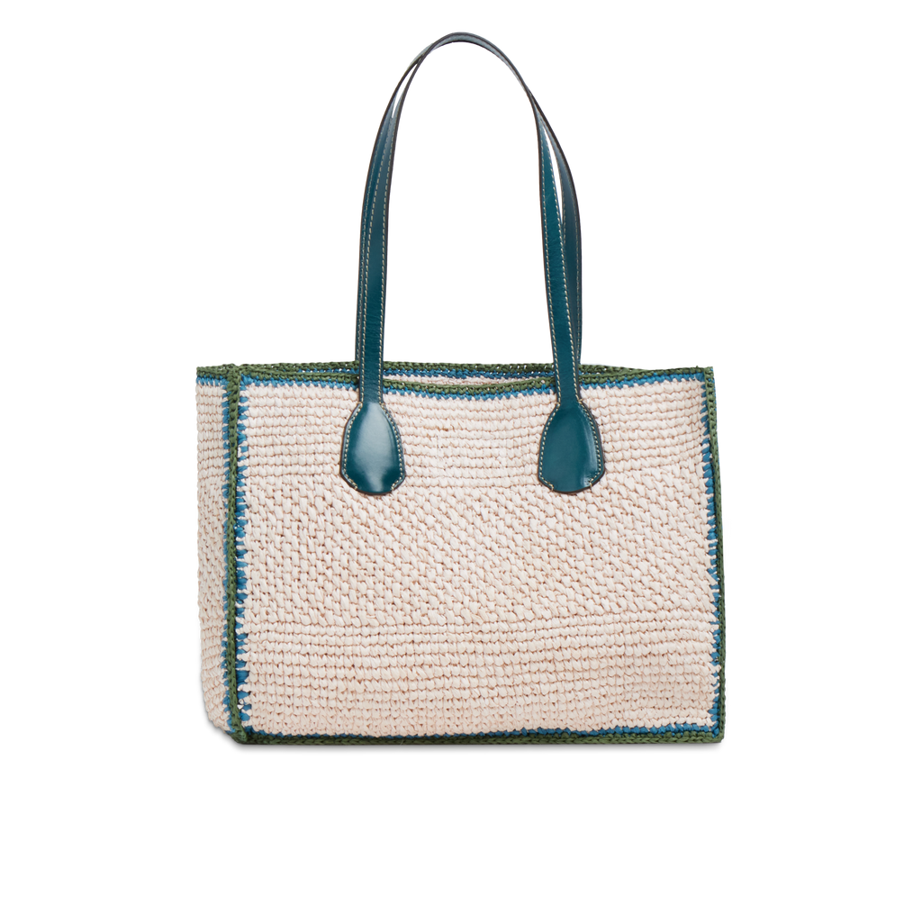 Borsa shopper in paglia di Vienna THE BRIDGE LUNA 0411366U Blu