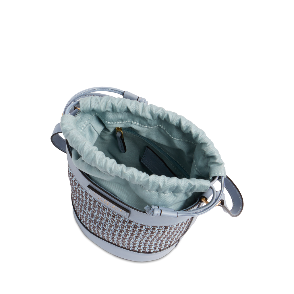 Borsa secchiello in rafia e cotone THE BRIDGE LUNA 041116KX Celeste
