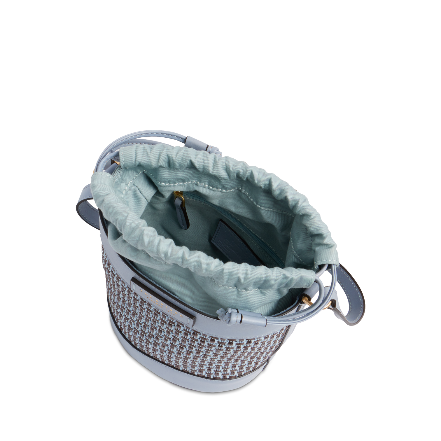 Borsa secchiello in rafia e cotone THE BRIDGE LUNA 041116KX Celeste