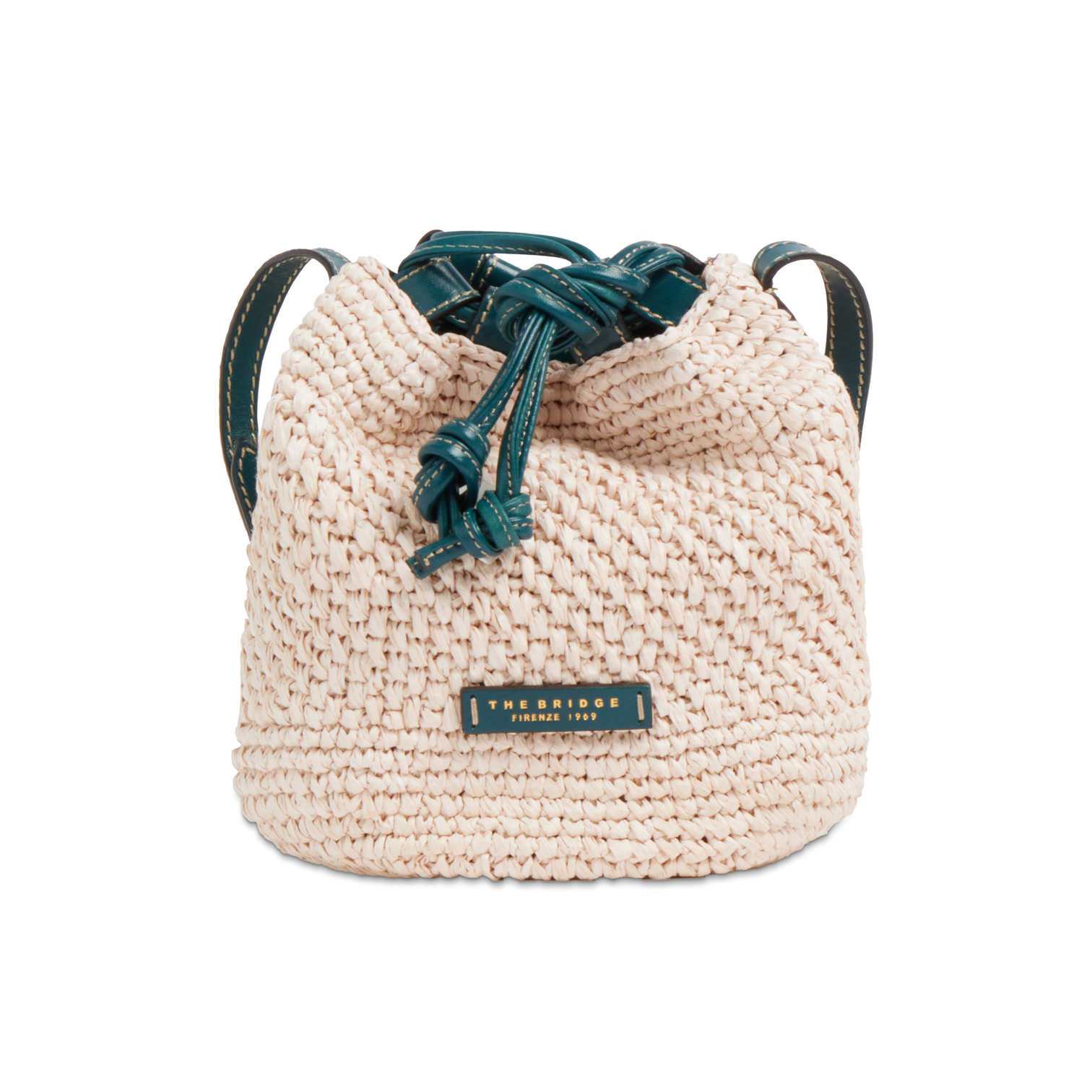 Borsa secchiello in paglia di Vienna THE BRIDGE LUNA 0411466U Blu