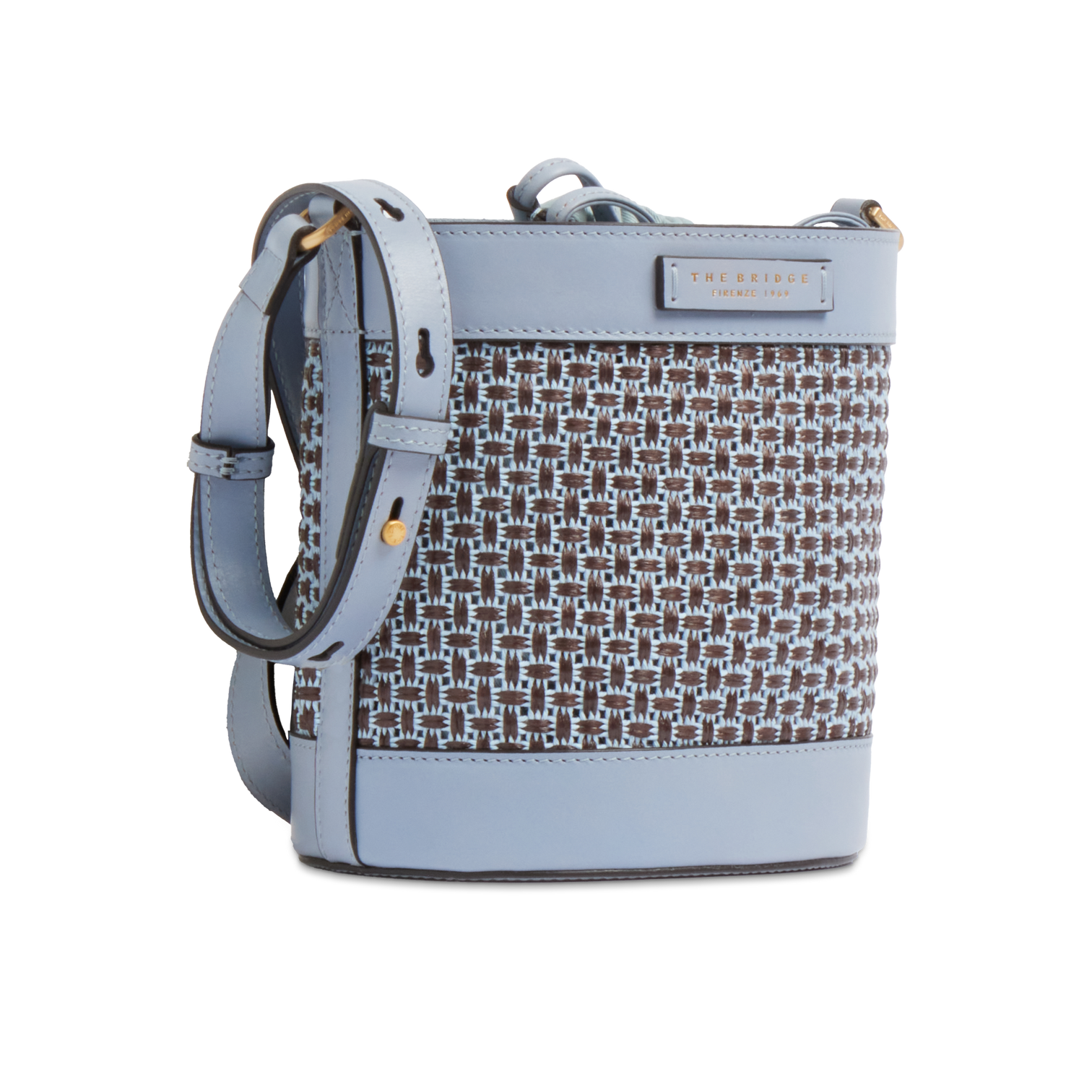 Borsa secchiello in rafia e cotone THE BRIDGE LUNA 041116KX Celeste