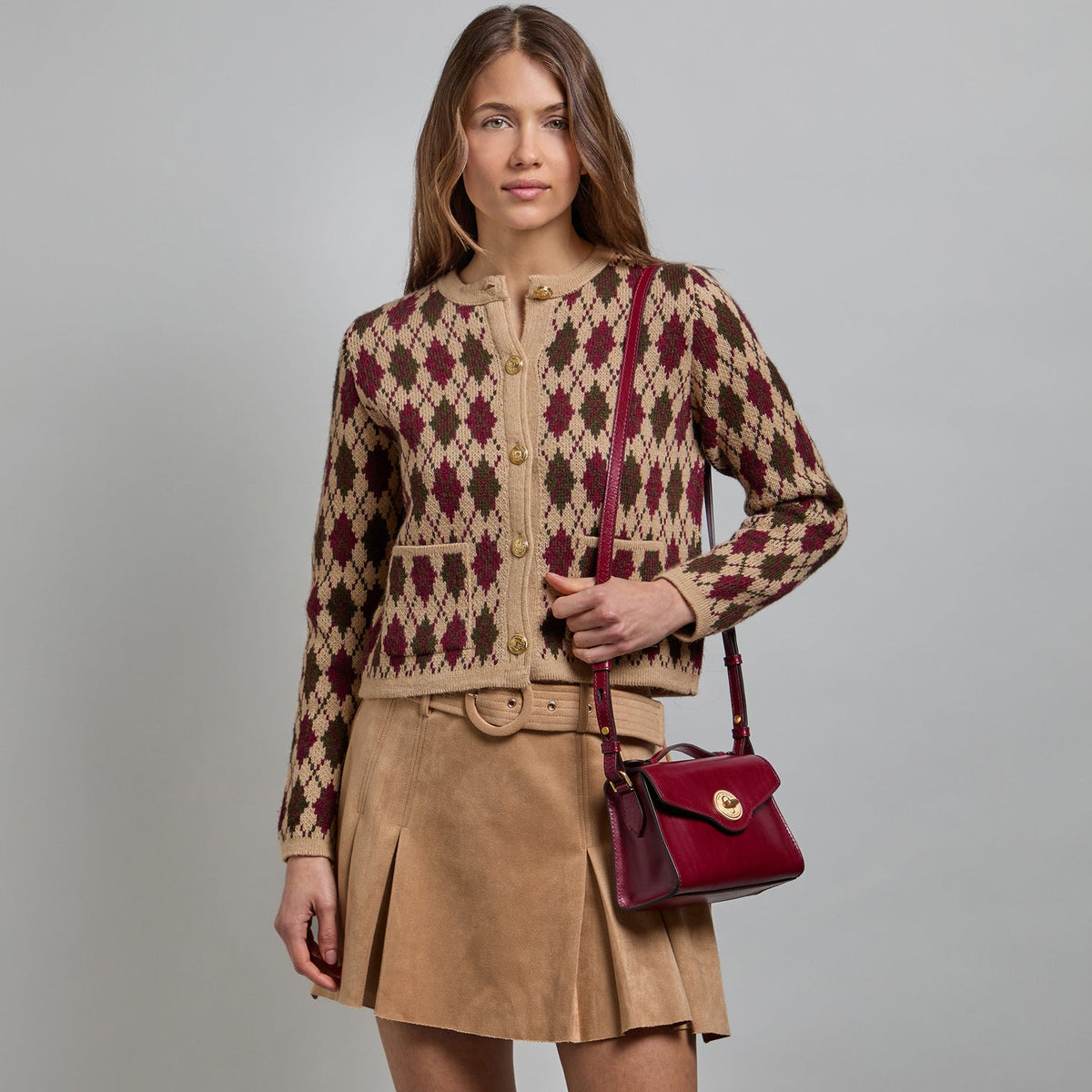 Borsa a mano con tracolla THE BRIDGE IRENE Barolo